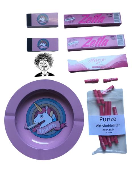 Aschenbecher Unicorn Pink Smoker Set